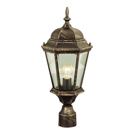 TRANS GLOBE One Light Rust Clear Beveled Glass Post Light 4260 RT